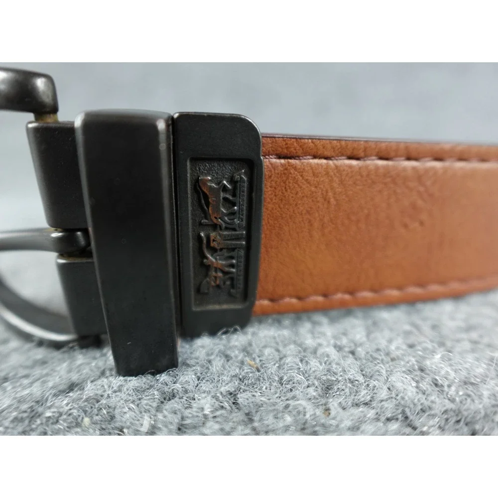 Reversible‎ Belt Classic Buckle Brown Black Leather Mens XL 42-44